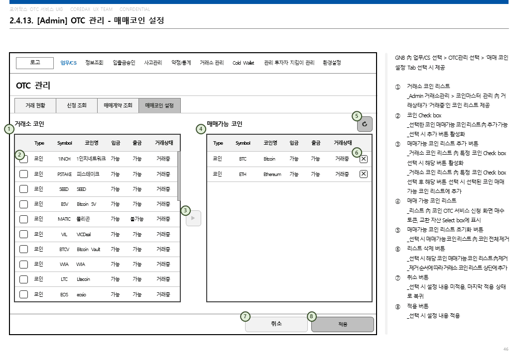OTC 화면정의서